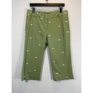 J. Crew Women's Sz 10 Favorite Fit Preppy Pink Whale Green Capris